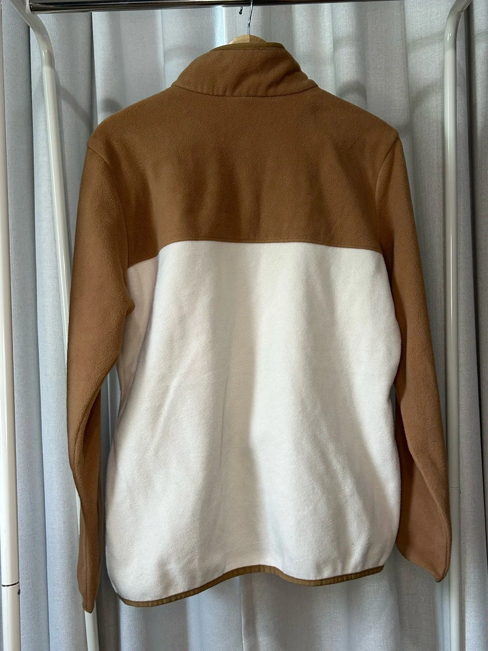 🏔️COLUMBIA Two-Tone Snap Pullover — Brown & Cream - Picture 3 of 5